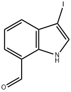 1H-Indole-7-carboxaldehyde, 3-iodo- 구조식 이미지