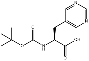 (alphaS)-alpha-[[(tert-Butoxy)carbonyl]amino]-5-pyrimidinepropanoic acid Structure