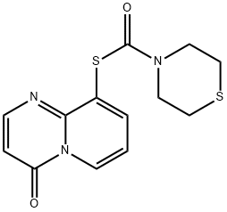 S-(4-Oxo-4H-pyrido(1,2-a)pyrimidin-9-yl) 4-thiomorpholinecarbothioate 구조식 이미지