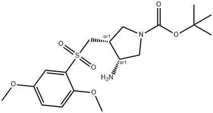 (3R,4R)-tert-butyl 3-amino-4-((2,5-dimethoxyphenylsulfonyl)methyl)pyrrolidine-1-carboxylate Structure