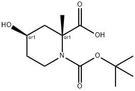 (2S,4S)-1-tert-butyl 2-methyl-4-hydroxypiperidine-1,2-dicarboxylate Structure