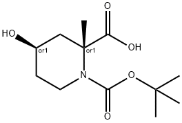 (2S,4S)-1-tert-butyl 2-methyl-4-hydroxypiperidine-1,2-dicarboxylate 구조식 이미지