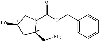 (2S,4S)-benzyl 2-(aminomethyl)-4-hydroxypyrrolidine-1-carboxylate 구조식 이미지