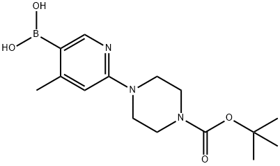 6-(4-(tert-butoxycarbonyl)piperazin-1-yl)-4-Methylpyridin-3-ylboronic acid 구조식 이미지