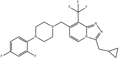 1,2,4-Triazolo[4,3-a]pyridine, 3-(cyclopropylmethyl)-7-[[4-(2,4-difluorophenyl)-1-piperazinyl]methyl]-8-(trifluoromethyl)- Structure