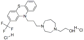 hexahydro-4-[3-[2-(trifluoromethyl)-10H-phenothiazin-10-yl]propyl]-1H-1,4-diazepine-1-ethanol dihydrochloride 구조식 이미지