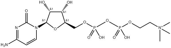 Cytidine 5'-(trihydrogen diphosphate), mono[2-(trimethylammonio)ethyl] ester  Structure