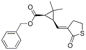 (1R,3S)-3-[[(E)-Tetrahydro-2-oxothiophene-3-ylidene]methyl]-2,2-dimethylcyclopropanecarboxylic acid benzyl ester Structure