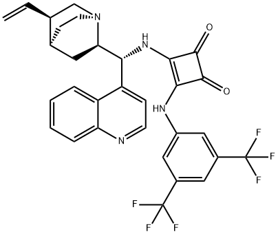 3-[[3,5-bis(trifluoroMethyl)phenyl]aMino]-4-[(9R)-cinchonan-9-ylaMino]-3-Cyclobutene-1,2-dione 구조식 이미지