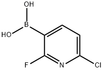 6-Chloro-2-fluoropyridine-3-boronic acid 구조식 이미지