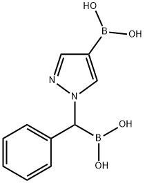 1-(1-Borono-1-phenylmethyl)-1H-pyrazole-4-boronic acid 구조식 이미지
