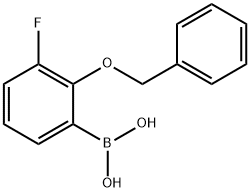 2-벤질옥시-3-플루오로페닐보론산 구조식 이미지