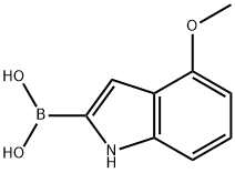 4-메톡시인돌-2-붕소산 구조식 이미지