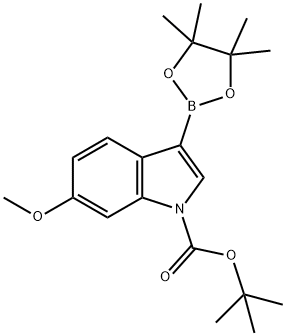 1-Boc-6-метоксииндол-3-бороновая кислота, пинаколовый эфир структурированное изображение