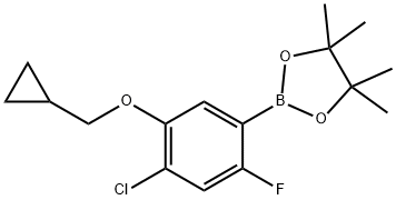 2-(4-Chloro-5-(cyclopropylmethoxy)-2-fluorophenyl)-4,4,5,5-tetramethyl-1,3,2-dioxaborolane 구조식 이미지