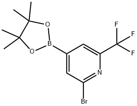 2-Bromo-4-(4,4,5,5-tetramethyl-1,3,2-dioxaborolan-2-yl)-6-(trifluoromethyl)pyridine Structure