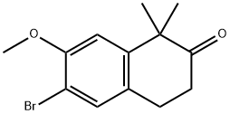 6-broMo-7-Methoxy-1,1-diMethyl-3,4-dihydronaphthalen-2(1H)-one, 구조식 이미지
