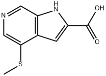 4-(메틸티오)-1H-피롤로[2,3-c]피리딘-2-카르복실산 구조식 이미지