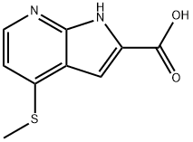 4-(메틸티오)-1H-피롤로[2,3-b]피리딘-2-카르복실산 구조식 이미지
