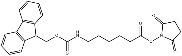 2,5-Dioxopyrrolidin-1-yl 6-((((9H-fluoren-9-yl)Methoxy)carbonyl)aMino)hexanoate Structure