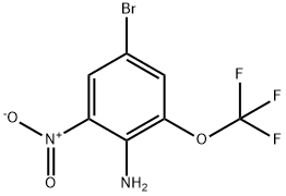 2-Amino-5-bromo-3-(trifluoromethoxy)nitrobenzene, 2-Amino-5-bromo-3-nitro-alpha,alpha,alpha-trifluoroanisole 구조식 이미지