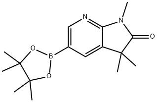 2H-Pyrrolo[2,3-b]pyridin-2-one, 1,3-dihydro-1,3,3-triMethyl-5-(4,4,5,5-tetraMethyl-1,3,2-dioxaborolan-2-yl)- 구조식 이미지