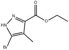 ethyl 3-bromo-4-methyl-1H-pyrazole-5-carboxylate 구조식 이미지