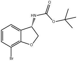 Carbamic acid, N-[(3S)-7-bromo-2,3-dihydro-3-benzofuranyl]-, 1,1-dimethylethyl ester 구조식 이미지