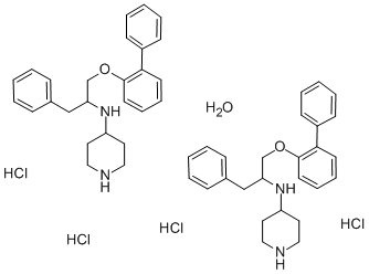 N-(1-Benzyl-4-piperidyl)-2-(2-biphenylyloxy)ethylamine dihydrochloride hemihydrate Structure
