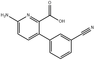 6-아미노-3-(3-시아노페닐)피콜린산 구조식 이미지