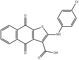 2-(4-ChlorophenylaMino)-4,9-dioxo-4,9-dihydronaphtho[2,3-b]thiophen-3-carboxylic acid 구조식 이미지