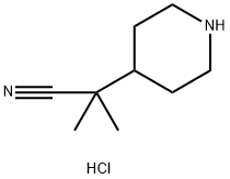2-Methyl-2-(piperidin-4-yl)propanenitrile hydrochloride 구조식 이미지