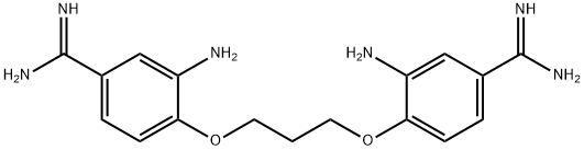 3-amino-4-[3-(2-amino-4-carbamimidoyl-phenoxy)propoxy]benzenecarboximi damide Structure