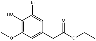 Benzeneacetic acid, 3-bromo-4-hydroxy-5-methoxy-, ethyl ester Structure
