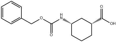 (1R,3S)-3-(Carbobenzoxyamino)cyclohexanecarboxylic Acid Structure