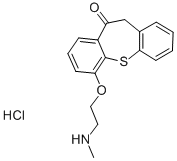 Dibenzo(b,f)thiepin-10(11H)-one, 6-(2-(methylamino)ethoxy)-, hydrochlo ride Structure