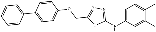 5-(((1,1'-Biphenyl)-4-yloxy)methyl)-N-(3,4-dimethylphenyl)-1,3,4-oxadiazol-2-amine Structure