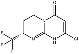 (S)-8-chloro-2-(trifluoromethyl)-3,4-dihydro-1H-pyrimido[1,2-a]pyrimidin-6(2H)-one Structure