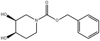 1-Piperidinecarboxylic acid, 3,4-dihydroxy-, phenylmethyl ester, (3S,4R)- Structure