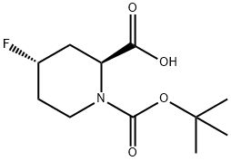 (2S,4S)-1-(tert-Butoxycarbonyl)-4-fluoropiperidine-2-carboxylic acid Structure