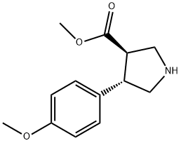 3-Pyrrolidinecarboxylic acid, 4-(4-Methoxyphenyl)-, Methyl ester, (3S,4R)- 구조식 이미지