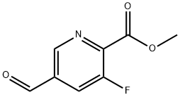 2-Pyridinecarboxylic acid, 3-fluoro-5-formyl-, methyl ester Structure