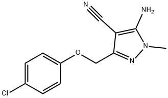 5-Amino-3-((4-chlorophenoxy)methyl)-1-methyl-1H-pyrazole-4-carbonitrile 구조식 이미지