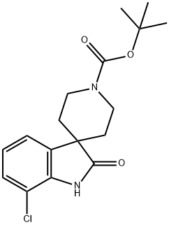 tert-부틸7-클로로-2-옥소스피로[인돌린-3,4'-피페리딘]-1'-카르복실레이트 구조식 이미지