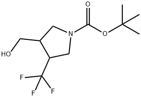 tert-butyl 3-(hydroxymethyl)-4-(trifluoromethyl)pyrrolidine-1-carboxylate 구조식 이미지