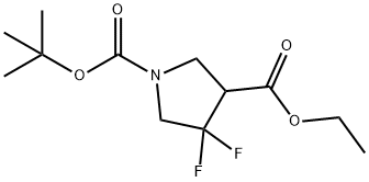 1-tert-Butyl 3-ethyl 4,4-difluoropyrrolidine-1,3-dicarboxylate Structure