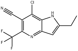 7-Chloro-2-ethyl-5-(trifluoromethyl)-1H-pyrrolo[3,2-b]pyridine-6-carbonitrile 구조식 이미지