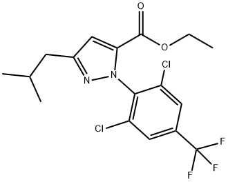 1-[2,6-DICHLORO-4-(FLUOROMETHYL)PHENYL]-3-(2-METHYLPROPYL)-1H-PYRAZOLE-5-CARBOXYLIC ACID ETHYL ESTER 구조식 이미지