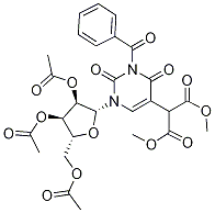 N3-benzoyl-2',3',5'-tri-O-acetyluridine-5-Malonic acid diMethyl ester 구조식 이미지
