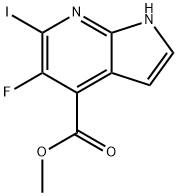 Methyl 5-fluoro-6-iodo-1H-pyrrolo[2,3-b]pyridine-4-carboxylate 구조식 이미지